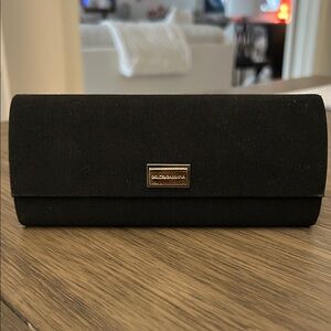 Dolce & Gabbana Black Eyeglass Case with Gold Accent